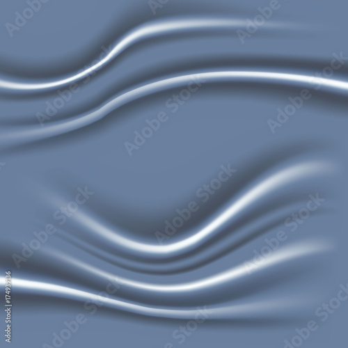 Silk texture. Luxury cloth or liquid wave or wavy folds. Satin velvet material. Abstract background. Vector illustration