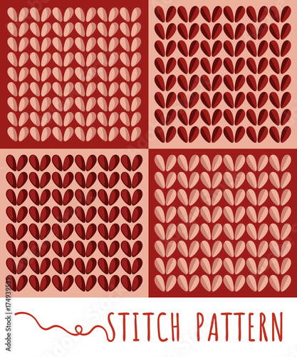 Knitting stitch pattern set