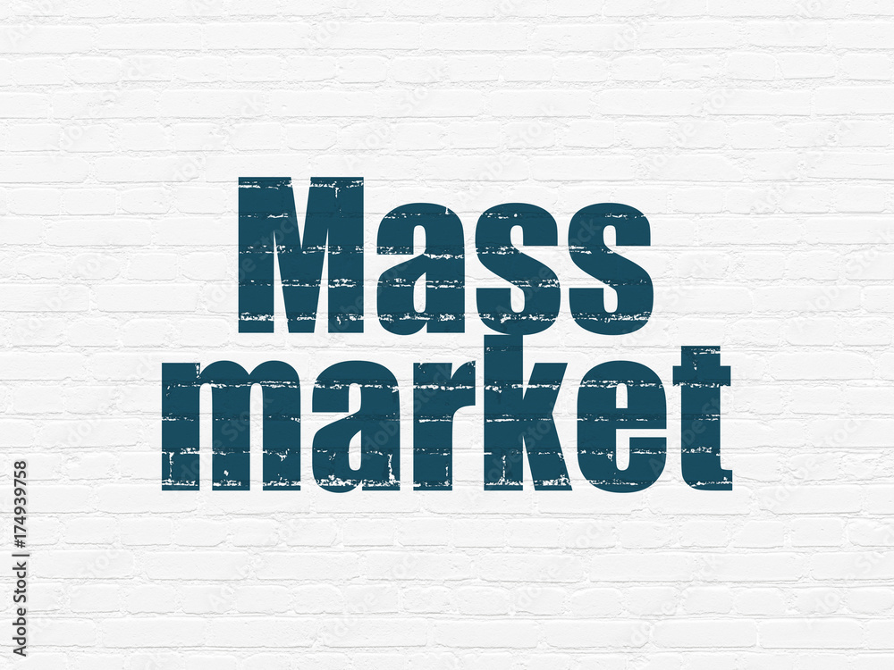 Advertising concept: Mass Market on wall background Advertising concept: Mass Market on wall background