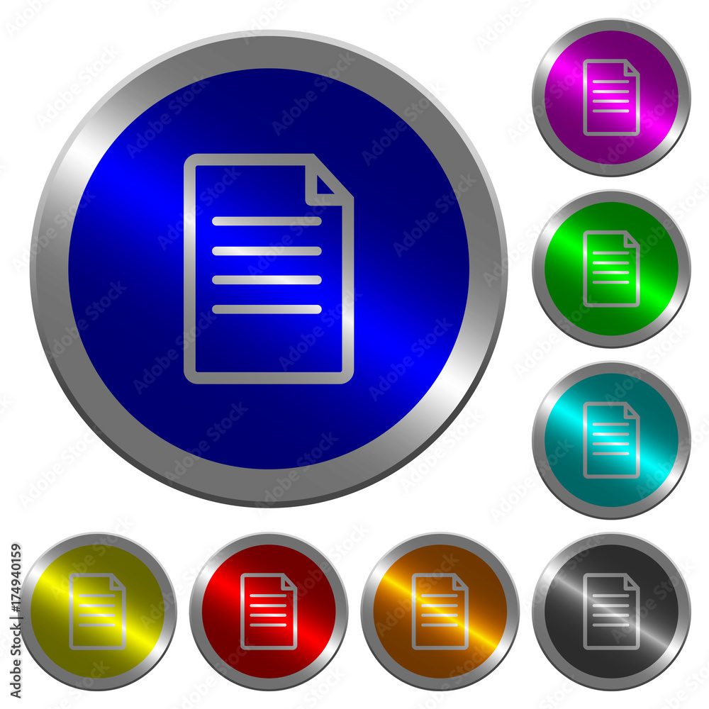 Single Document luminous coin-like round color buttons Single Document luminous coin-like round color buttons