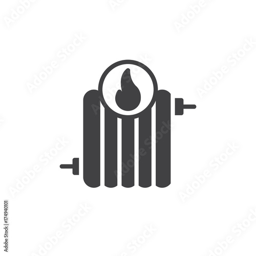 Radiator fire icon vector, filled flat sign, solid pictogram isolated on white. Symbol, logo illustration.