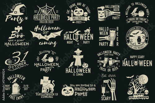 Set of Halloween celebration collection.