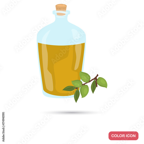 Pistachio oil bottle color flat icon