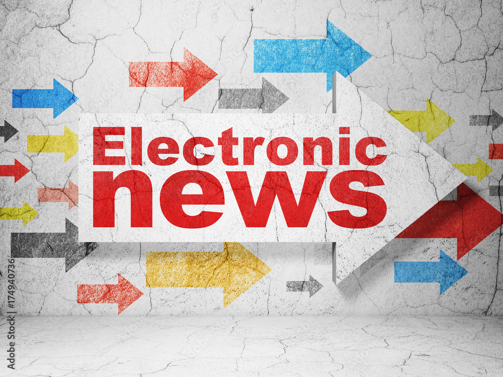 Obraz premium News concept: arrow with Electronic News on grunge wall background