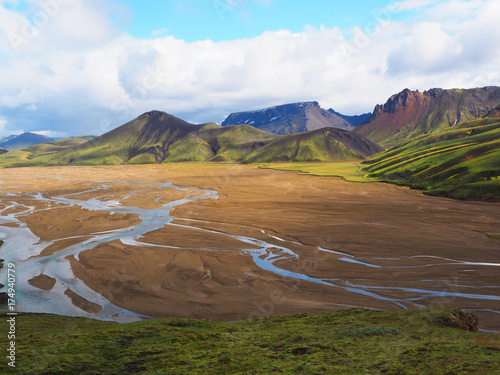 River and mountains in the Landmanalaugar Valley, Iceland