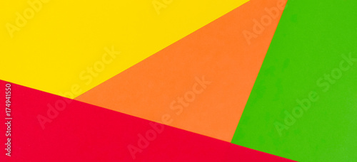 Yellow, red, green and orange color paper banner background