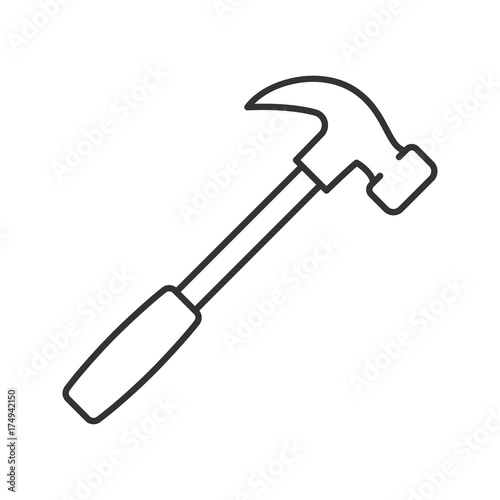 Hammer linear icon photo
