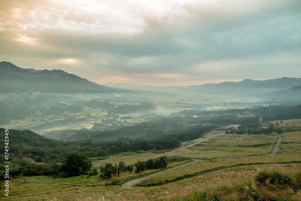 Naklejka premium Aso krajobraz