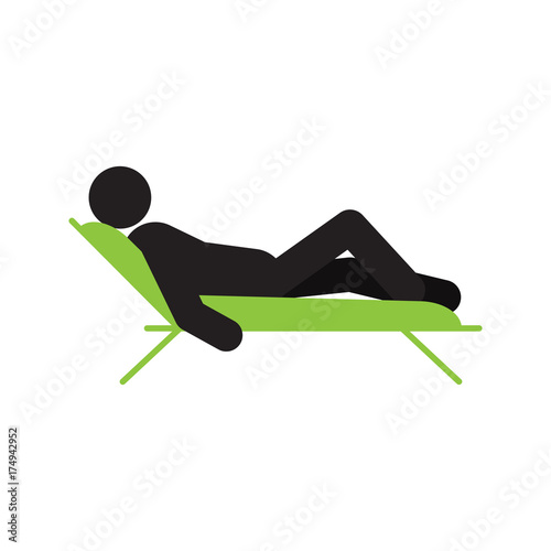 Man lying in a deck-chair silhouette icon