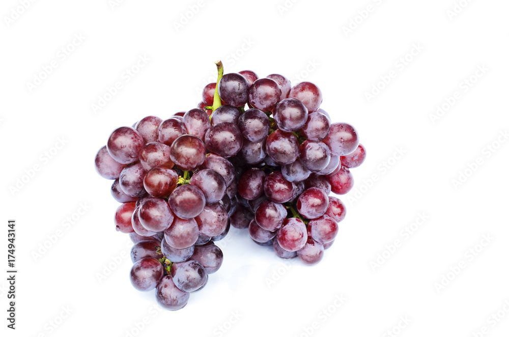 Fresh Bunch of grapes fruits macro close up on white backgrounds - Include clipping path Fresh Bunch of grapes fruits macro close up on white backgrounds - Include clipping path