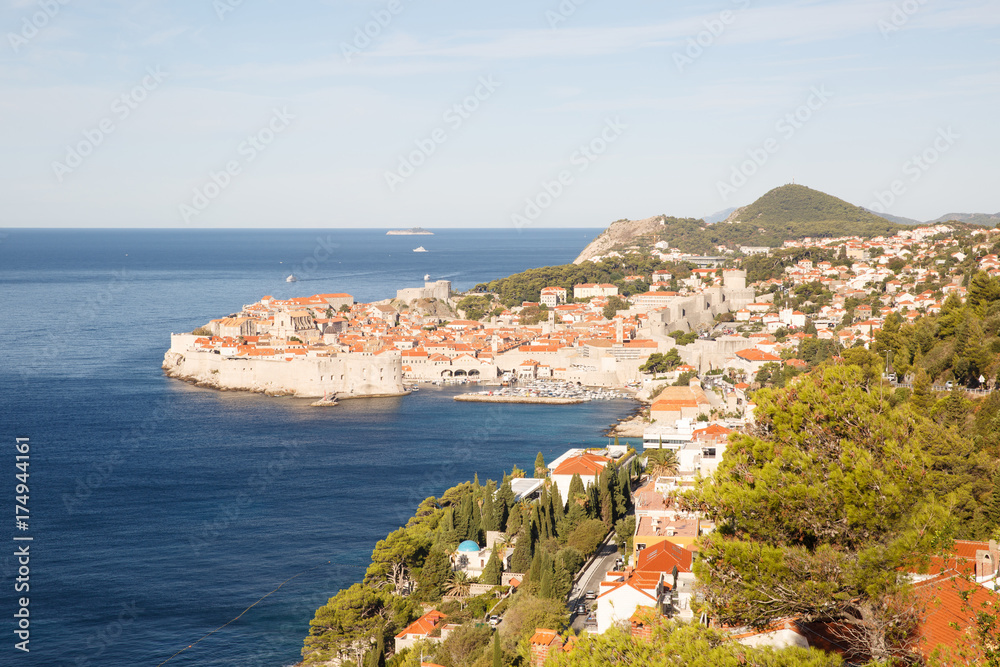 summer view of the old city of Dubrovnik on the Adriatic coast. Croatia