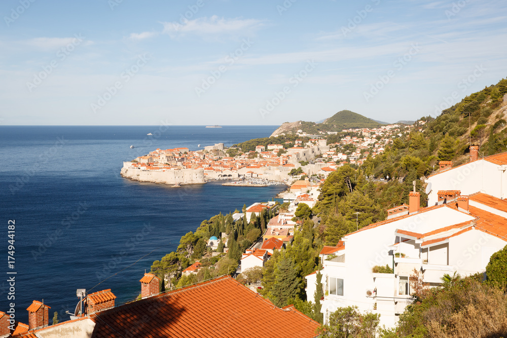 Adriatic coast and the city of Dubrovnik. Croatia
