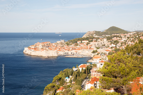 summer view of the old city of Dubrovnik on the Adriatic coast. Croatia
