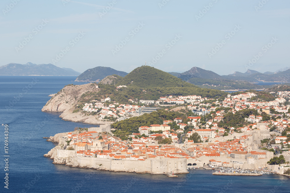 Dubrovnik Old Town on coast of Adriatic Sea, Dalmatia, Croatia