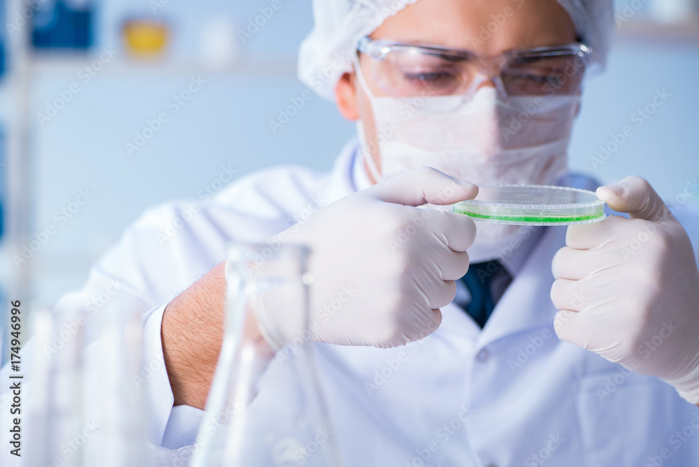 Female scientist researcher conducting an experiment in a labora Female scientist researcher conducting an experiment in a labora