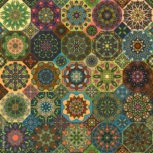 Seamless pattern. Vintage decorative elements. Hand drawn background. Islam, Arabic, Indian, ottoman motifs. Perfect for printing on fabric or paper.