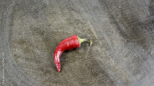 Red chili pepper, top view 
