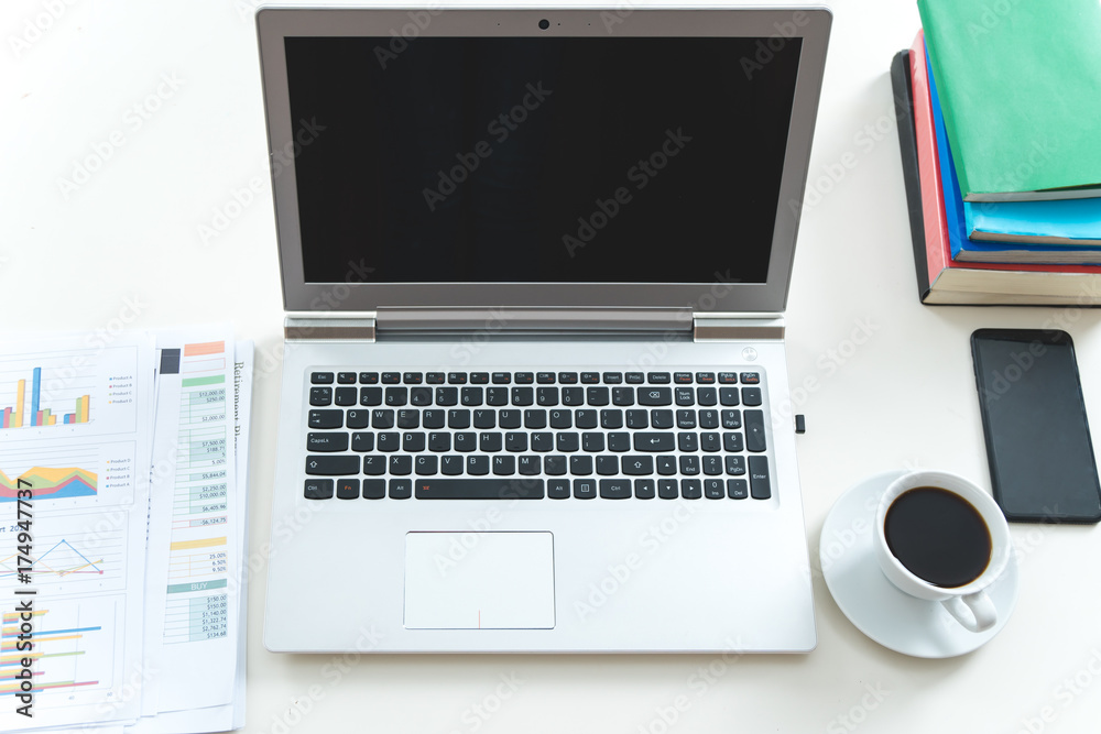 Laptop for working people on desk Laptop for working people on desk