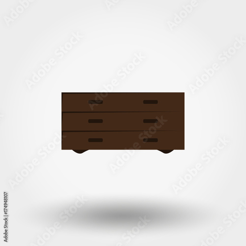 Chest of drawers. Vector illustration. photo