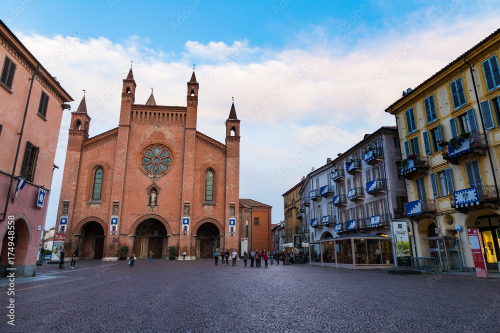 Cathedral of Alba, city of wine and truffles in Piemonte Italy Stock-Foto |  Adobe Stock