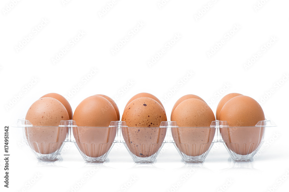 eggs packed isolated white background eggs packed isolated white background