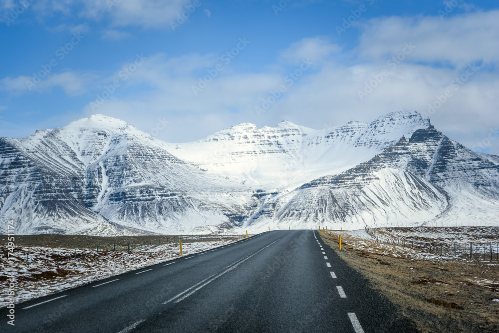 Rent a car and drive on the road along beautiful landscape of Iceland, the dream destination for traveler