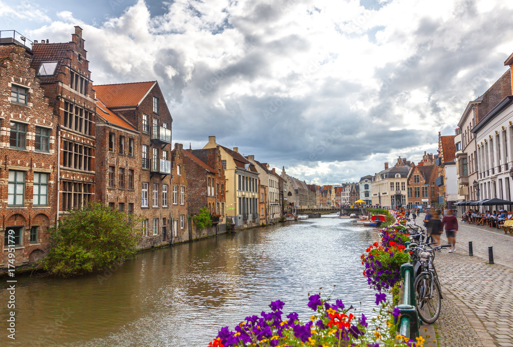 Naklejka premium Canals of Gent, Belgium