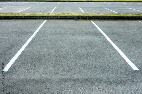 Empty parking with white line mark