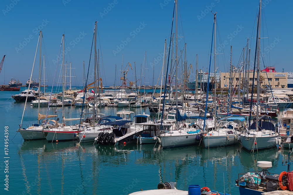 Harbor for fishing boats and large ships.