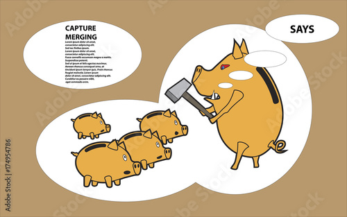 Ferocious pig piggy Bank looting