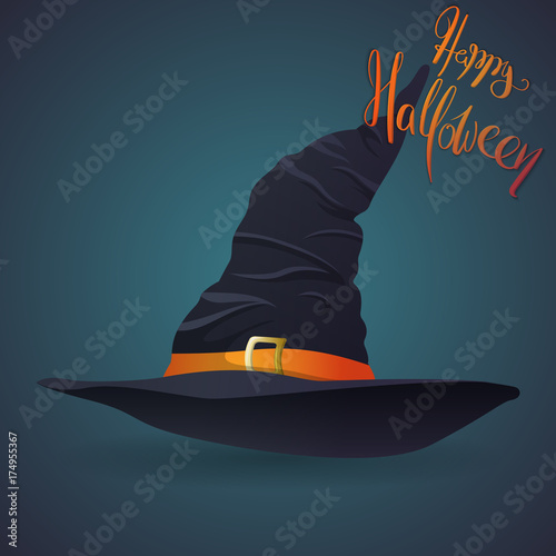 Halloween illustration. Witch Hat