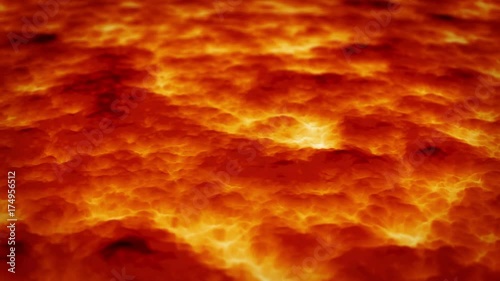 Computer generated video animation of seamless loop lava flowing photo