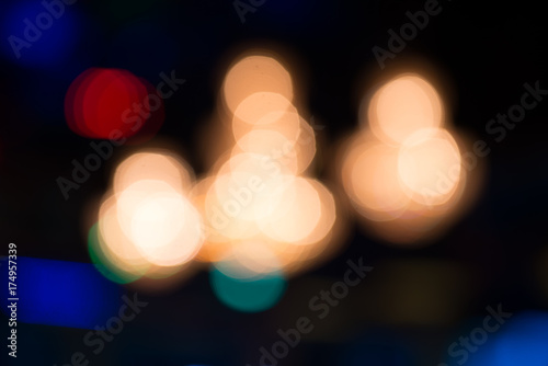 Blurry lights in restaurant or discotheque good as background © poplasen