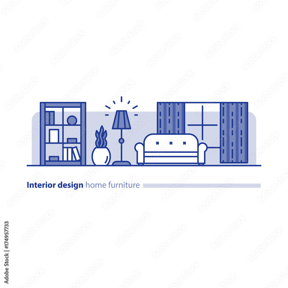 Fototapeta premium Furniture arrangement in living room, simplicity concept, comfortable home, modern interior design