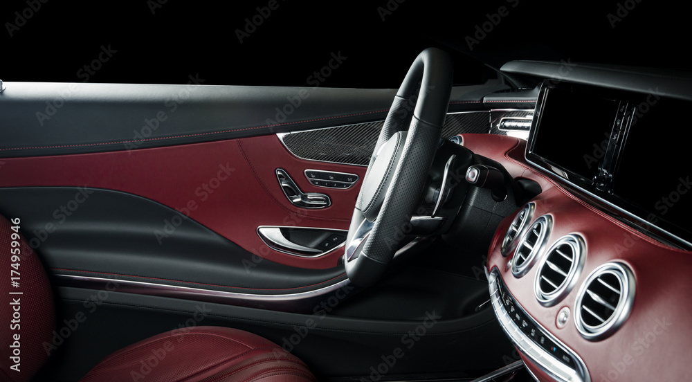 Part of leather car seat details Part of leather car seat details