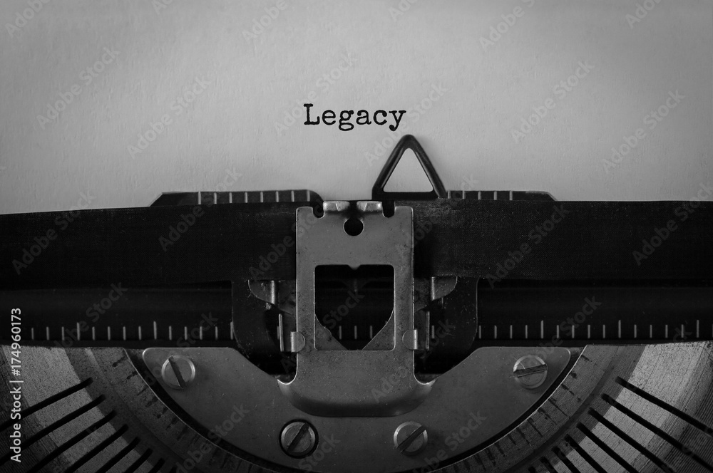 Εκτύπωση καμβά Text Legacy typed on retro typewriter
