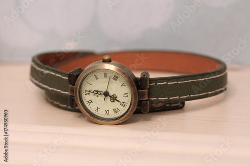 vintage watch on a leather strap