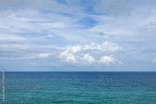 tropical andaman sea with blue sky and clouds in summer season.