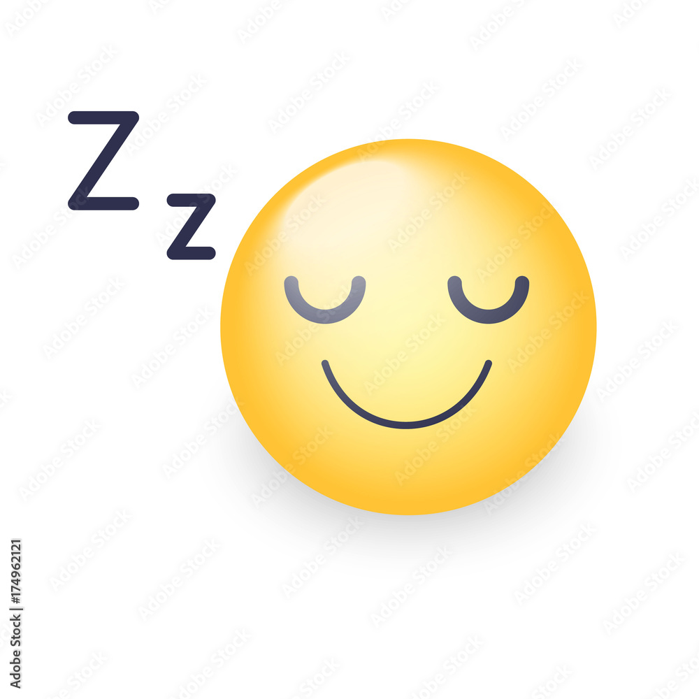 Sleeping Face. Sleeping emoticon mood with compressed teeth. Sleepy