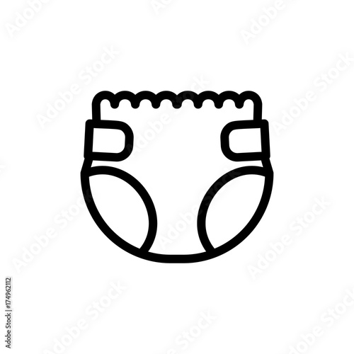 Baby diaper thin line icon. Outline symbol baby panties for the design of children's webstie and mobile applications. Outline stroke kid accessory pictogram