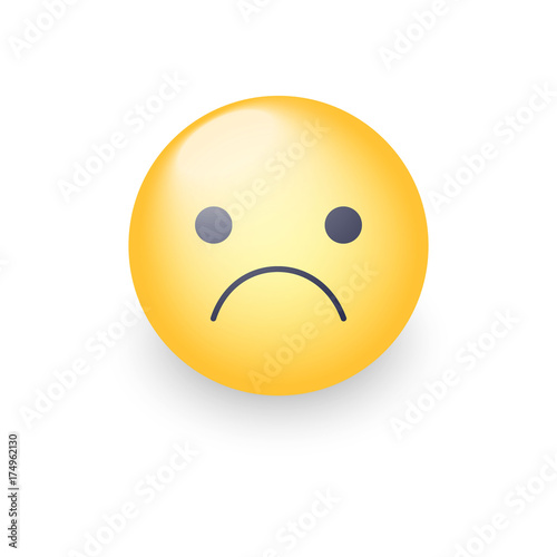 Obraz na plátne Worried cartoon emoji