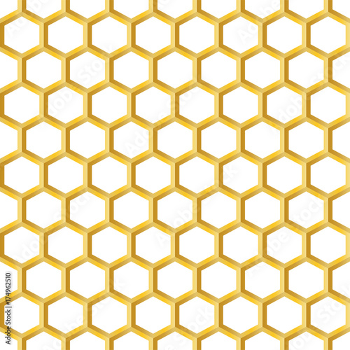   bee honeycombs. Gold, texture. Abstract seamless pattern .Vector illustration.