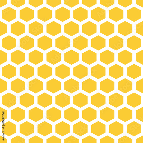 bee honeycombs. yellow and white, texture. Abstract seamless pattern .Vector illustration.