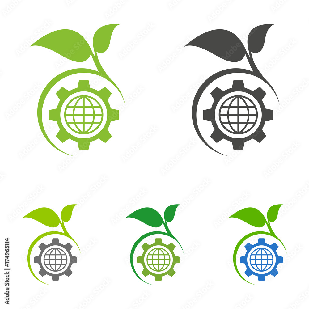 Design logo template for ecology company. Ecology concept. Eco technology and industry. Design logo template for ecology company. Ecology concept. Eco technology and industry.