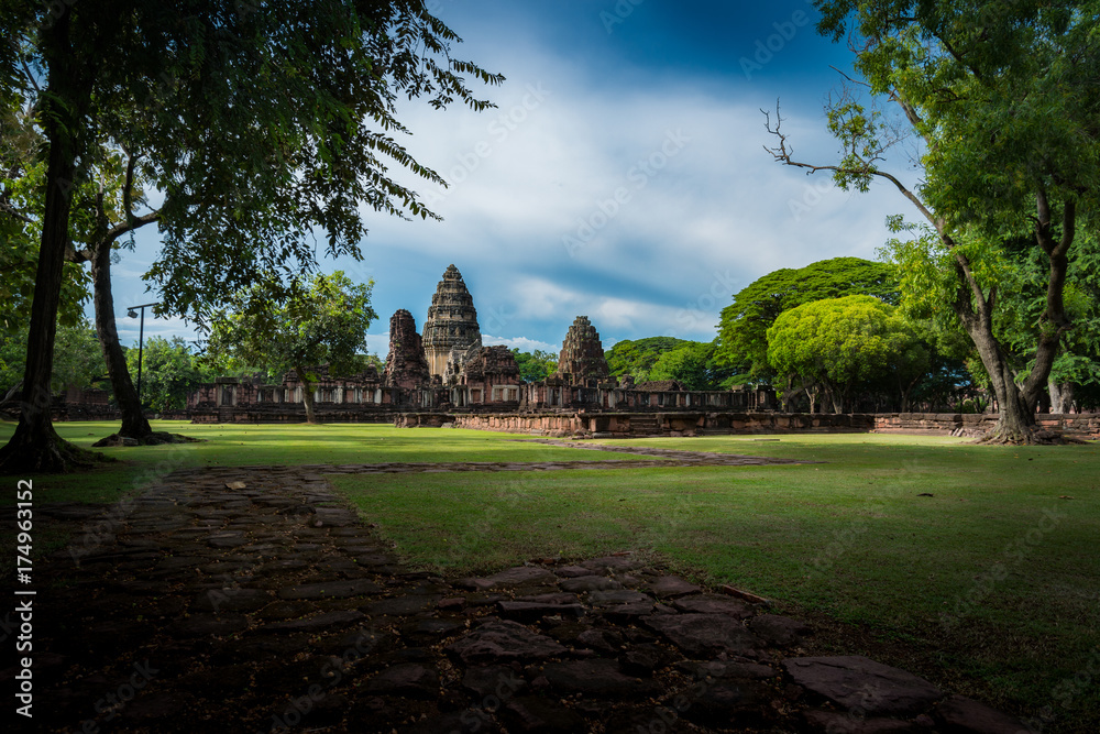 Magnificent castles located in the countries of Thailand,Prasat hin phimai Historical Park and the ancient castle.
