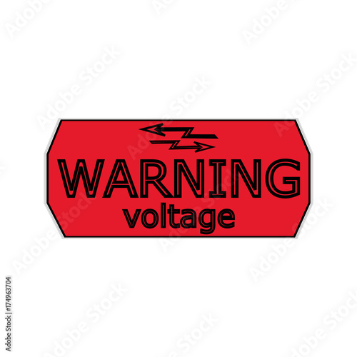 Warning sticker labels for electrical consumers voltage notice