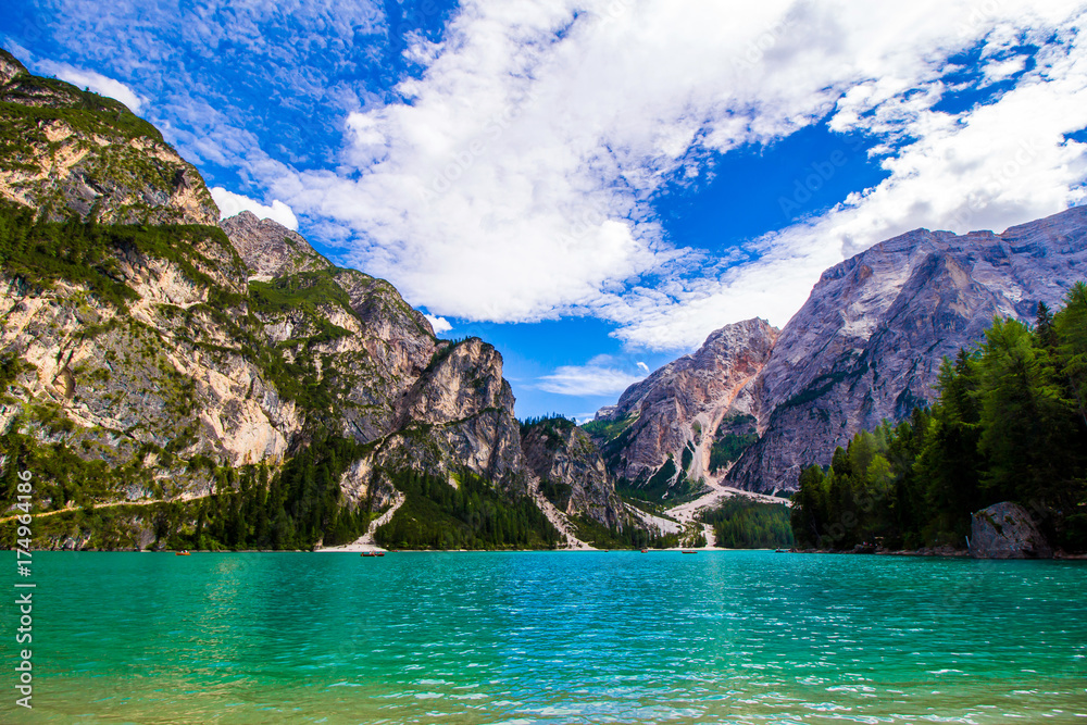 Braies lake in South Tyrol