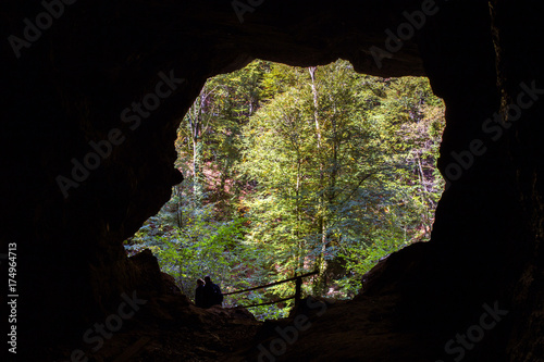 View from Muzekova hiza cave at the end of Vrajzi prolaz canyon near Skrad, Gorski kotar - Croatia photo