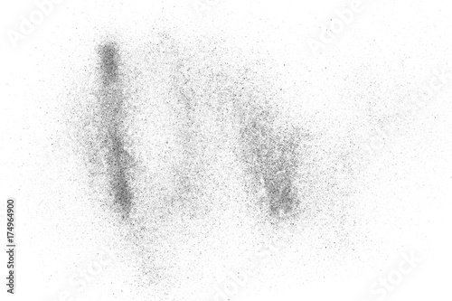 explosion isolated on white background, abstract sand texture 