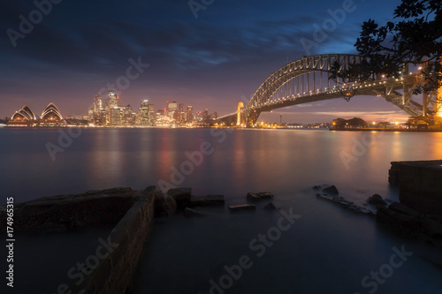 Sydney, Australia. illuminated city at night. the view from Milsons point